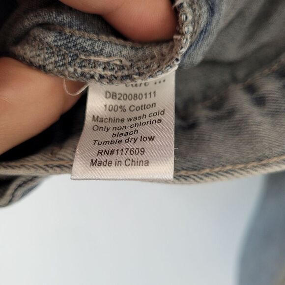 Denim Jean Jacket Trucker Fringe Retro American Western Grunge 90s 80s XL - Picture 8 of 8